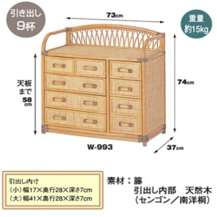 楽天市場】Romantic Rattan 籐 ラタン 籐チェスト W993 飾り編み 天然 