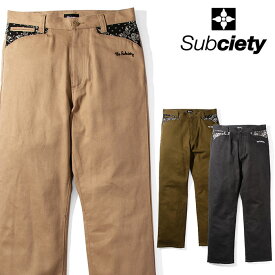 SUBCIETY (サブサエティ) WORK PANTS-PAISLEY-【ワークパンツ】【104-01608】【お取り寄せ商品 キャンセル不可】