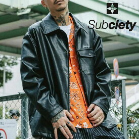 SUBCIETY (サブサエティ)FAKE LEATHER COACH JKT【フェイクレザーコーチジャケット】【107-62959】【2024 SPRING COLLECTION】【お取り寄せ商品 キャンセル不可】