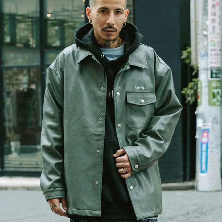 楽天市場】SUBCIETY (サブサエティ)FAKE LEATHER COACH JKT【フェイク 