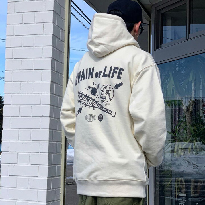 楽天市場】GRINDLODGE × INTERPLAYBAT BALL HOODIE【INTERPLAY 