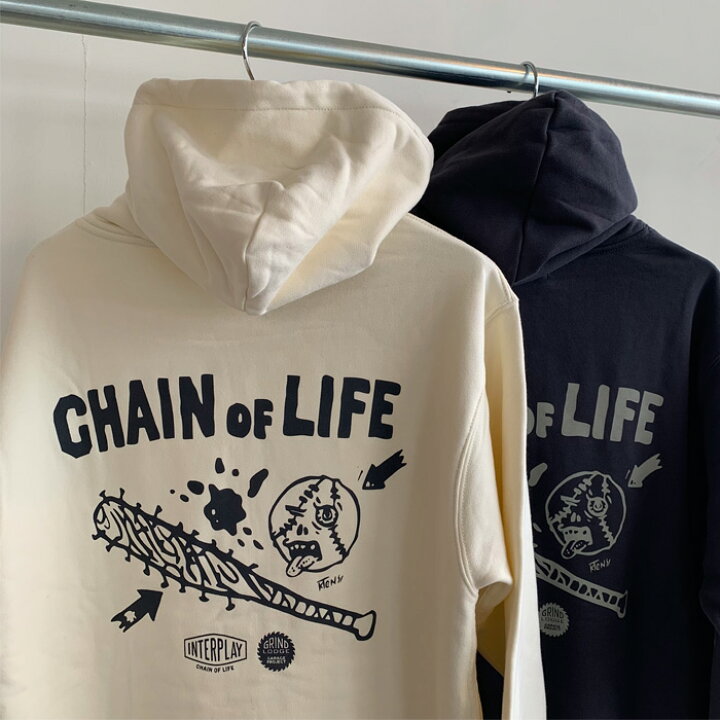 楽天市場】GRINDLODGE × INTERPLAYBAT BALL HOODIE【INTERPLAY 