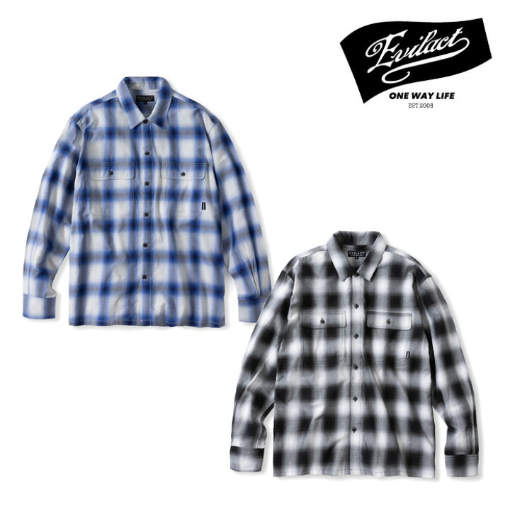 楽天市場】EVILACT (イーブルアクト) OMBLE SHIRT 【オンブレシャツ 