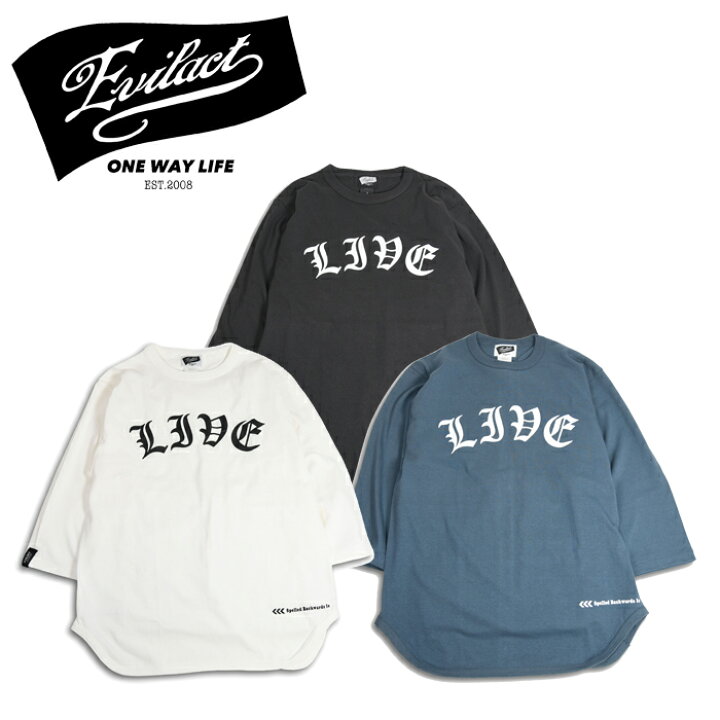 楽天市場】EVILACT (イーブルアクト) Backwards 3/4 sleeve Baseball 