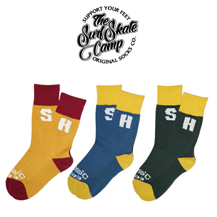 楽天市場 Surfskatecamp サーフスケートキャンプ Handsome Oxford Surfskatecamp College Socksソックス 靴下 Socks Sox Interplay