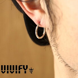 VIVIFY(ヴィヴィファイ）Hammered Hoop Pierce w/gold【オーダーメイド受注生産】【キャンセル不可】【VIVIFY フープピアス】【シルバー ゴールド】【VFP-106】