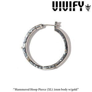 VIVIFY(���B���B�t�@�C)(�r�r�t�@�C) Hammered Hoop Pierce�iXL�j3mm body w/gold�y�I�[�_�[���C�h�󒍐��Y�z�y�L�����Z���s�z�yVIVIFY �s�A�X�z�yVFP-211�z