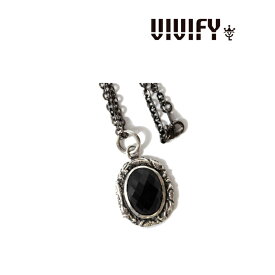 VIVIFY(ヴィヴィファイ）Ivied Frame Stone Setting Necklace/CheckerCutOnyx【オーダーメイド受注生産】【キャンセル不可】【ネックレス ペンダント】【VFN-151】