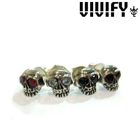 VIVIFY(ヴィヴィファイ）Stone Setting Bean Skull Pierce【オーダーメイド受注生産】【キャンセル不可】【VIVIFY ピアス】【シルバー ゴールド】