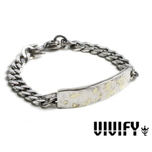 VIVIFY(���B���B�t�@�C)(�r�r�t�@�C)Back Hallmarks ID Bracelet/ Hammered Finish w/gold�yVIVIFY �u���X���b�g�z�yVFB-190�z�y�I�[�_�[���C�h �n���h���C�h �󒍐��Y�z�y�L�����Z���s�z