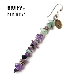 VIVIFY x RADIO EVAPebble ＆ Metal Chip's Pierce パープル（初号機）【エヴァンゲリオン 公式アクセサリー evangelion】【受注生産 オーダーメイド】【VRE-884】【キャンセル不可】【vivify ピアス】