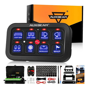 Auxbeam 8�M�����O �X�C�b�`�p�l�� BA80 ���������@�\�t�� LED �^�b�`�R���g���[���p�l���{�b�N�X �d�q�����[�V�X�e�� �J�[�^�b�`�X�C�b�`�{�b�N�X ���j�o�[�T�� �g���b�N ATV UTV �{�[�g �}���� S