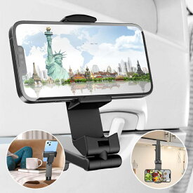 スマホスタンド スマホホルダー iPhoneスタンド 旅行 飛行機 マウント ハンズフリー 電話ホルダー デスク トレー用 多方向 デュアル 360度回転 旅行アクセサリー 携帯用 折りたたみ フライト用
