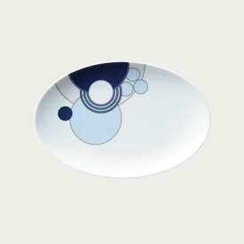 【Noritake（ノリタケ）】　FRANK LLOYD WRIGHT DESIGN TABLEWARE IMPERIAL　BLUE （フランク・ロイド・ライト インペリアルブルー） 　21.5cm オーバルプレート