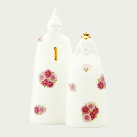 【Noritake（ノリタケ）】節句の置物　“立雛(小) 桃の花”