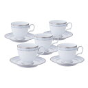 【Noritake（ノリタケ）】ハンプシャープラチナ　ティー・コーヒー碗皿5客セット