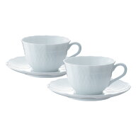 【Noritake（ノリタケ）】（シェール ブラン）　ティー・コーヒー碗皿ペアセット