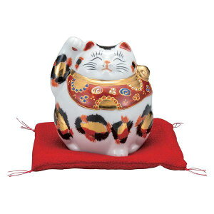 【代引不可】  【九谷焼】 4号招き猫・金三毛(座布団) K9-1545
