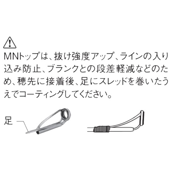 日本製 PMNST5 MNトップガイド パイプサイズ1.0mm〜2.0mm 富士工業 Fuji Pカラー ステンレスフレームSiCガイド J型  ロッドビルディングパーツ