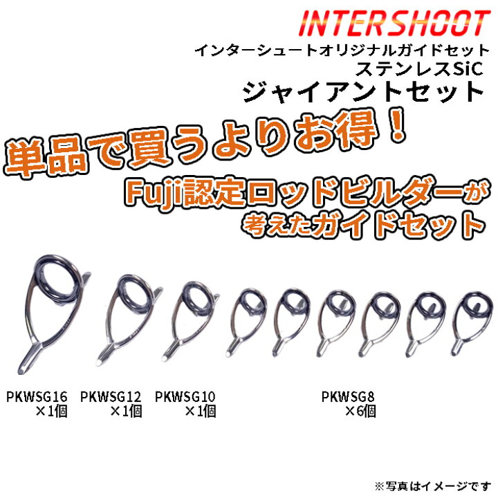 楽天市場】ジャイアントベイトガイドセットKWタイプ ステンレスSiC 