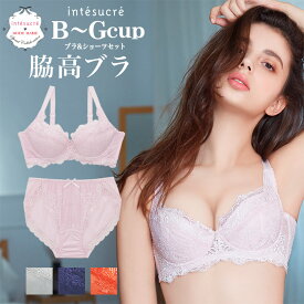 【50％OFF】アンテシュクレ intesucre 脇高ブラ Premium ブラセット 全4色 B-D/65-80 IBT298