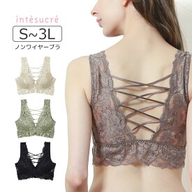 アンテシュクレ intesucre 背中みせ ハーフトップ フロントホック S/M/L/LL/3L IBN336