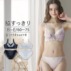 アンテシュクレ intesucre 毎日フィットブラ すっきり脇高タイプ ブラセット くっきり谷間メイク BCDEカップ アンダー60/65/70/75cm IBT383S
