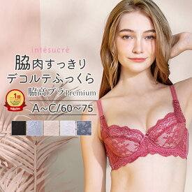 アンテシュクレ intesucre レベッカ 脇高ブラ Premium ブラジャー単品 ふっくらデコルテメイク ABCカップ アンダー60/65/70/75cm TBT002A 下着 レディース 女性 ブラ 補整 レース 脇肉 すっきり リフトアップ メリハリ きれい ゴールデントライアングル