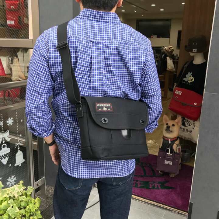楽天市場】【犬印鞄】【黒犬印】純綿6号帆布顔のショルダー（小 