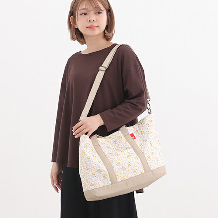 楽天市場】モンポケ マミールー 小花柄 トートバッグ | 2WAY  