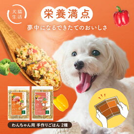 犬猫生活 手作りごはん フラットタイプ 犬 手作り ドッグフード ウェット フード 総合栄養食 国産 無添加 2種 鶏肉 豚肉 1袋100g
