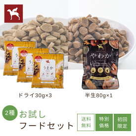 【公式】ドッグフード お試し うまか やわか 170g 国産 総合栄養食 全犬種 全年齢 保存料・酸化防止剤 無添加 着色料・香料不使用 小粒 小型犬 ドライ フード シニア パピー 涙やけ チキン 毛並み おすすめ ランキング サンプル トライアル 【メール便】 送料無料 初回限定