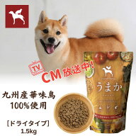 【公式】 ドッグフード うまか 1.5kg 小型犬 国産 チキン 華味鳥 総合栄養食 全犬種 全年齢 保存料・酸化…