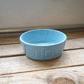 BAUER POTTERY DOG BOWL（S）　ブルー　発色がとてもキレイなドッグボウルです。陶器なので衛生面も安心。　ギフト　犬　首輪　食器　おうち時間　ペット　ペット用品