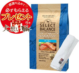 【送料無料】セレクトバランス グレインフリー アダルトサーモン 小粒 6kg【犬想いオリジナル今治ハンドタオルセット】【タオルカラー ホワイト】【正規品】