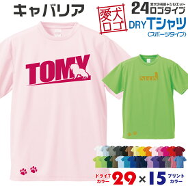 【送料無料】 キャバリア 愛犬ロゴ ドライTシャツ シルエット オリジナル ドッグ ウェア 愛犬 名入れ Tシャツ ギフト ペット ティーシャツ 服 犬 プレゼント いぬ イヌスキ 半袖 スポーツ 飼主 オーダー デザイン ロゴ キッズ メンズ 小型犬