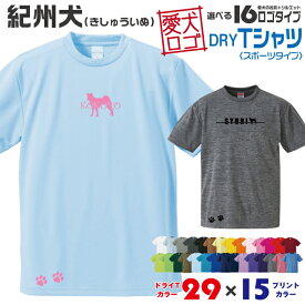 【送料無料】 紀州犬 愛犬ロゴ ドライTシャツ シルエット オリジナル ドッグ ウェア 愛犬 名入れ Tシャツ ギフト ペット 服 犬 プレゼント いぬ イヌスキ 半袖 スポーツ 飼主 オーダー デザイン ロゴ キッズ メンズ 日本犬