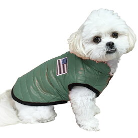 売り切り 小型犬用 犬 犬服 冬 USA ジャケット フード無し 裏地 フリース 軽量 ベスト アメリカン ダウン 風 暖か 防寒 国旗 【 チワワ ヨーキー トイプードル マルチーズ ダックスフンド シュナウザーなど 】 ペット 洋服 おしゃれ 犬の服 ペット