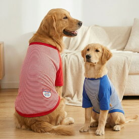 犬 服 【 CLUB 赤 青 ストライプ タンクトップ Tシャツ 】 ユニオンフラッグ レッド ブルー HOOPET 半袖 タンクトップ 春 夏 秋 中型犬 大型犬 グッズ 犬 洋服 犬服 スポーツ ノースリーブ ペット グッズ