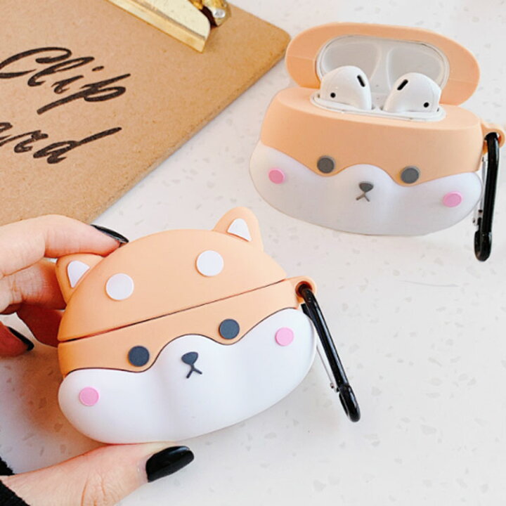 楽天市場 Airpodsケース 第1世代 第2世代用 柴犬 豆しば エアーポッズ エアーポッド カラビナ 犬 イヤホン 茶 収納 ケース シリコン 保護 Iphone かわいい 犬屋 犬屋楽天市場店