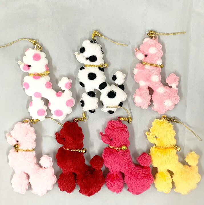 楽天市場 プードル ストラップ キュート かわいい 犬 雑貨 ピンク ホワイト ドット Girls 色違い お揃い 犬屋 犬屋楽天市場店