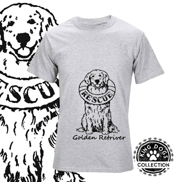 楽天市場 Tシャツ 半袖 ゴールデンレトリバー Rescue メンズ レディース デザイン イラスト 犬 S L オーナー Kingdogs 犬屋 犬屋楽天市場店