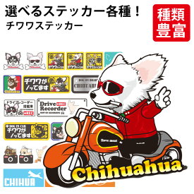 【 選べる ドッグ ステッカー チワワ 各種 】 デザイン 車 バイク犬 いぬ イヌ かわいい 可愛い かっこいい カッコイイ 面白 イラスト ゆるい