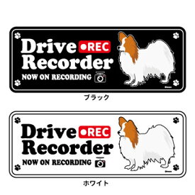 パピヨン (英語) ドラレコ シルエット ステッカー セット 大1枚小2枚 超小型犬 犬 ドライブレコーダー シール