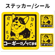 【 コーギー 犬が乗っています ステッカー 正方形 セット 大1枚小2枚 】 雑貨 グッズ 中型犬 犬 車 バイ…
