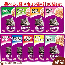 送料無料 カルカン パウチ 1歳からの成猫用 選べる5種×各16袋(計80袋)セット ゼリー仕立て 猫 フード キャットフード カルカン パウチ 1歳から 成猫 総合栄養食 キャンセル/返品不可