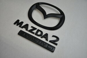 DJLFS/DJ5FS MAZDA2 ディーゼル/ガソリン マットブラックorピアノブラック リア3点SET  INVENTER/grow/メッキ/ブラッククローム/ゴールド/車エンブレム/車パーツ/