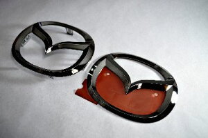 CWEFWプレマシー フロント/リアマツダマーク ブラックメッキエンブレム  INVENTER/grow/メッキ/ブラッククローム/ゴールド/車エンブレム/車パーツ/