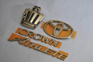 18系クラウンロイヤル カラー Fエンブレム 4点セット INVENTER/grow/メッキ/ブラッククローム/車エンブレム/車パーツ