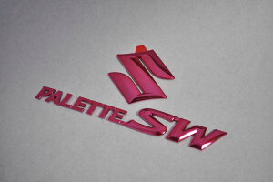 MK21 パレットSW レッドメッキエンブレムリア2点SET  INVENTER/grow/メッキ/ブラッククローム/ゴールド/車エンブレム/車パーツ/